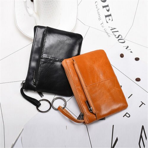 Mini Purse for Men Wallet Women Genuine Leather Zipper Vintage Short Lady Small Slim Female Women's Wallet Male Thin portomonee 6