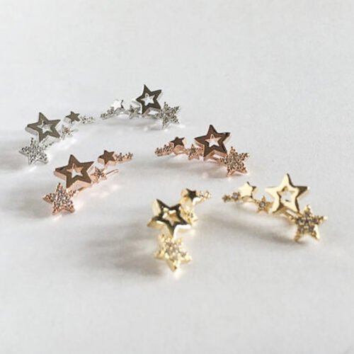 Huitan Hot Selling Simple Stylish Star Women Drop Earrings Shiny White Zircon Exquisite Versatile Female Earring Fashion Jewelry 4
