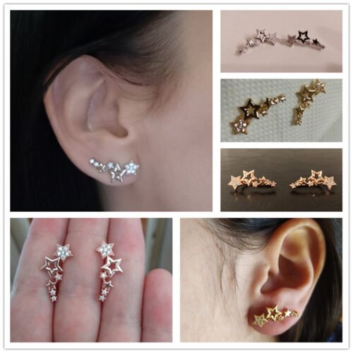 Huitan Hot Selling Simple Stylish Star Women Drop Earrings Shiny White Zircon Exquisite Versatile Female Earring Fashion Jewelry 6
